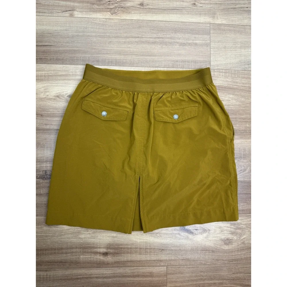 Athleta Skort Womens 12 Brass Mustard Vienna Cargo‎ Commuting Work Travel Golf